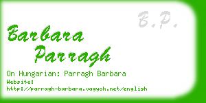 barbara parragh business card